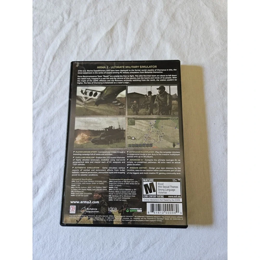 ARMA II Ultimate Military Simulator PC‎ DVD-ROM Complete w/ Manual Untested